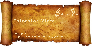 Csintalan Vince névjegykártya